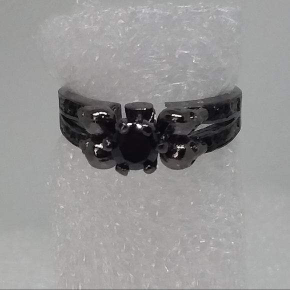 Luny's Emporium Jewelry - Gothic Skull Black 14KT Black Gold Filled Sz 7